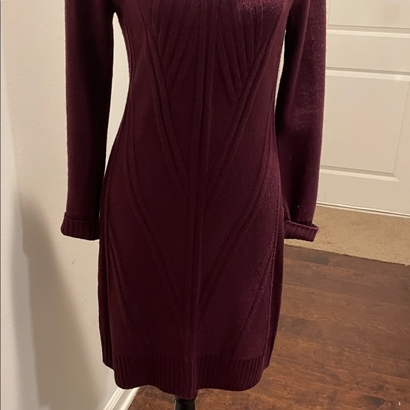 Jessica Simpson Sweater Dress Size S Burgundy Knit Cowl Neck Career Cabincore - Picture 10 of 14